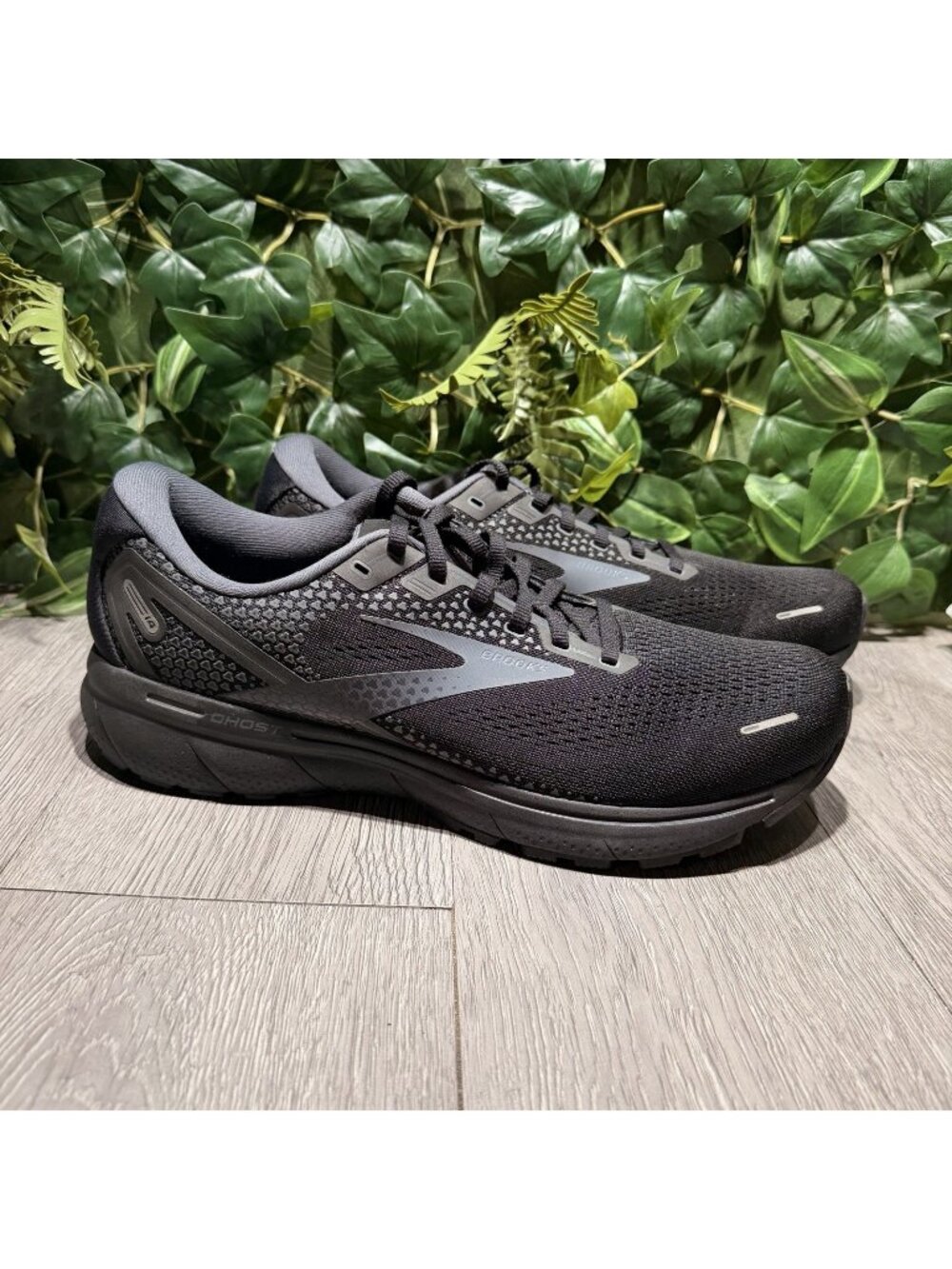 Brooks Ghost 14 Running Race Gym Black Shoes Mens Size 12